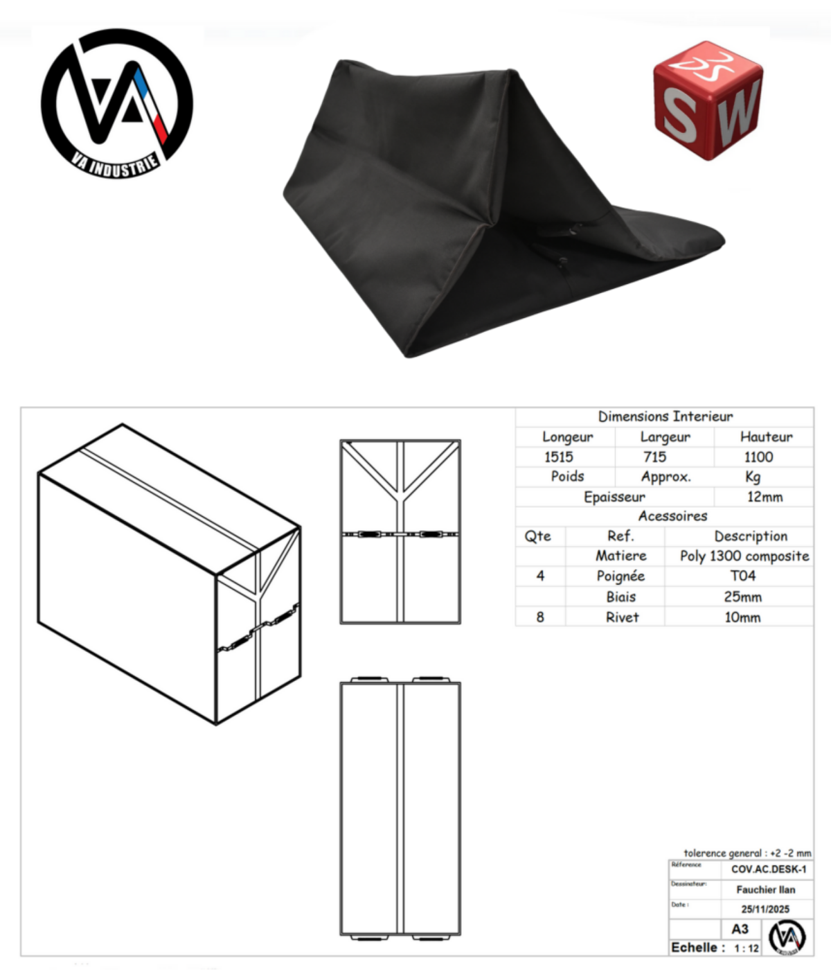Mobile bar Forbes industries housse de protection et de stockage